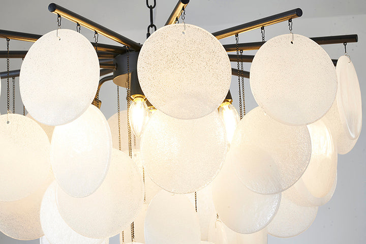 Frame with Frosted Hanging Glass Petals Chandelier by Bethel - view 26