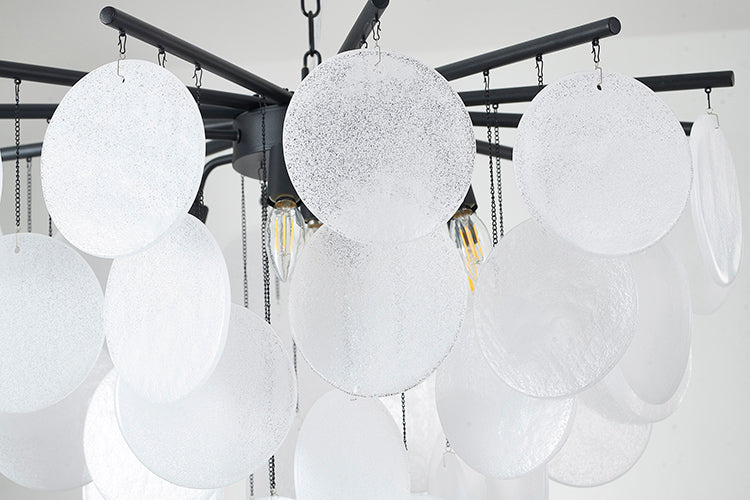 Frame with Frosted Hanging Glass Petals Chandelier by Bethel - view 27