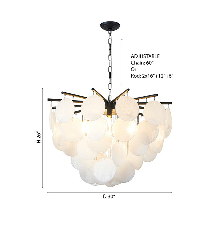 Frame with Frosted Hanging Glass Petals Chandelier by Bethel - view 28