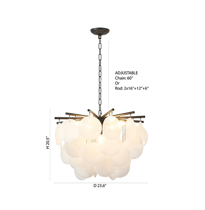 Frame with Frosted Hanging Glass Petals Chandelier by Bethel - view 6