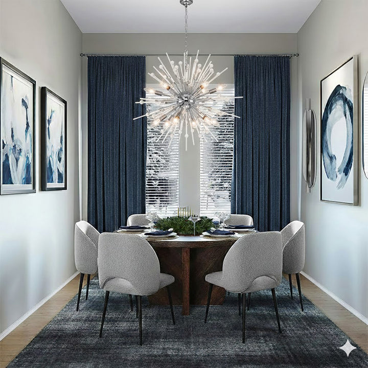 Clear Glass Sputnik Chandelier with Chrome Hardware by Bethel - view 6