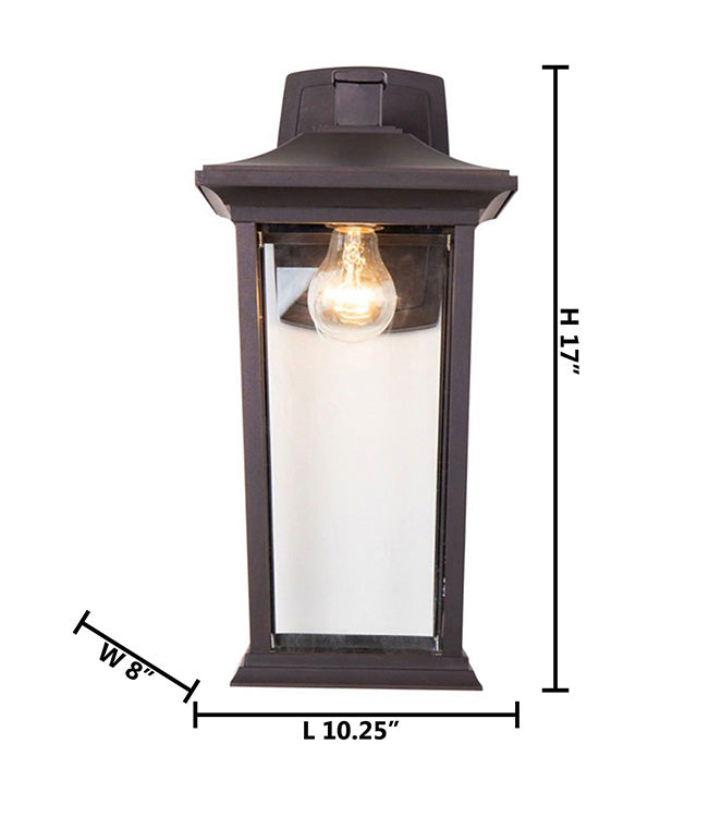 Outdoor Wall Sconce in a Old Colored Frame and Clear Glass by Bethel - view 13
