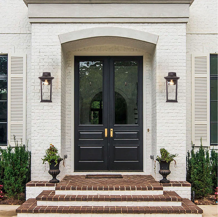 Outdoor Wall Sconce in a Old Colored Frame and Clear Glass by Bethel - view 14