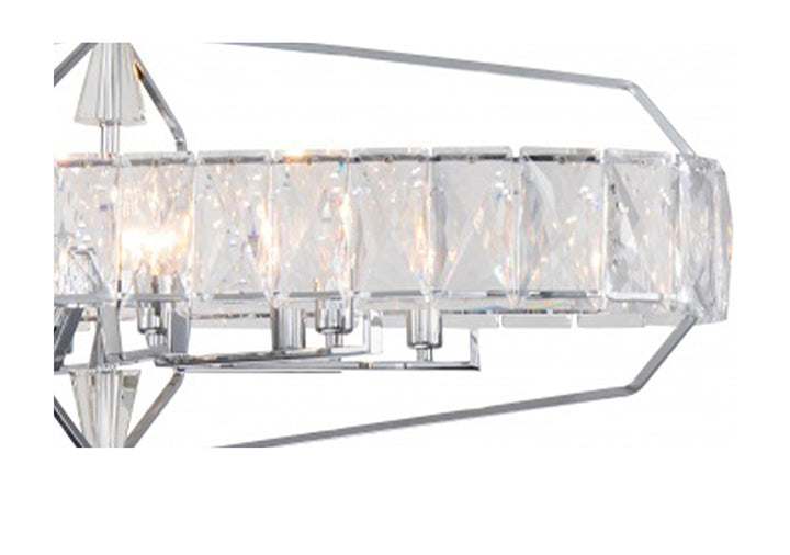 Chrome Metal Frame Chandelier with Clear Crystal Band by Bethel - view 3