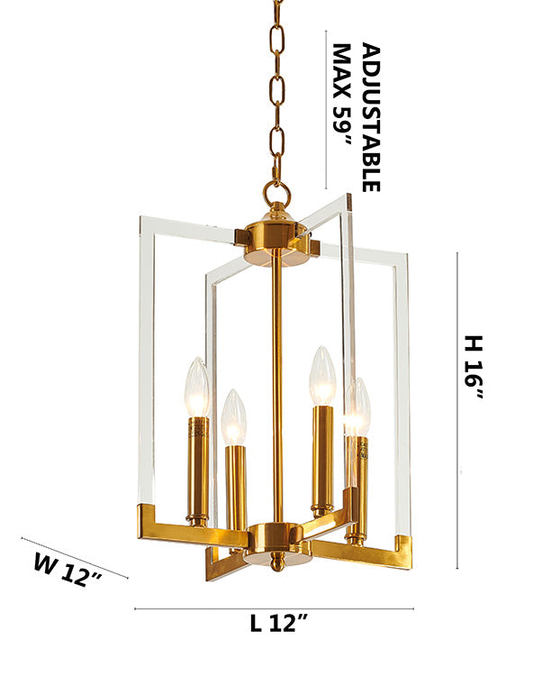 Bronzed Metal Frame Ceiling Fixture with Clear Acrylic Arms by Bethel - view 6
