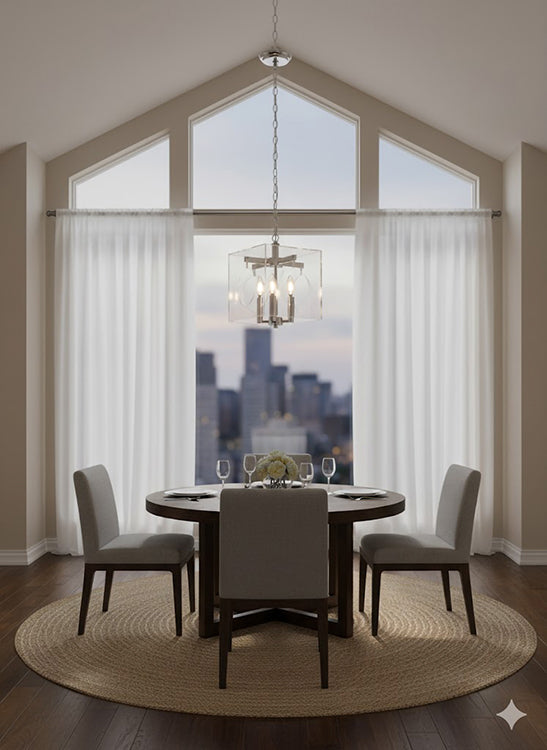 Clear Acrylic Frame Pendant Light with Cut Out Hole &amp; Hardware