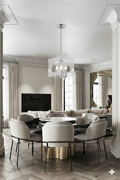 Clear Acrylic Frame Pendant Light with Cut Out Hole &amp; Hardware