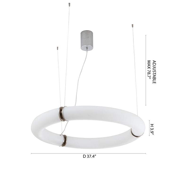 White Pc Frame Halo Ring LED Ceiling Fixture by Bethel - view 3