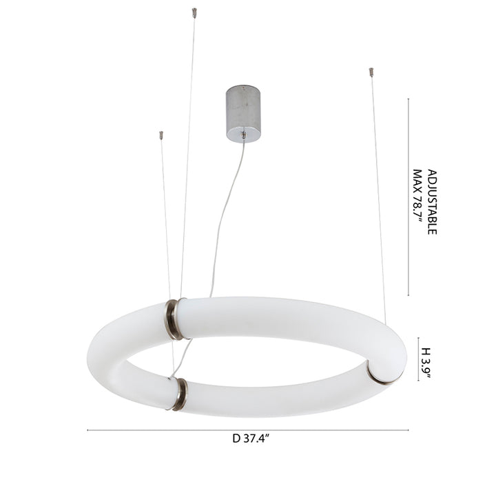 White Pc Frame Halo Ring LED Ceiling Fixture by Bethel - view 3