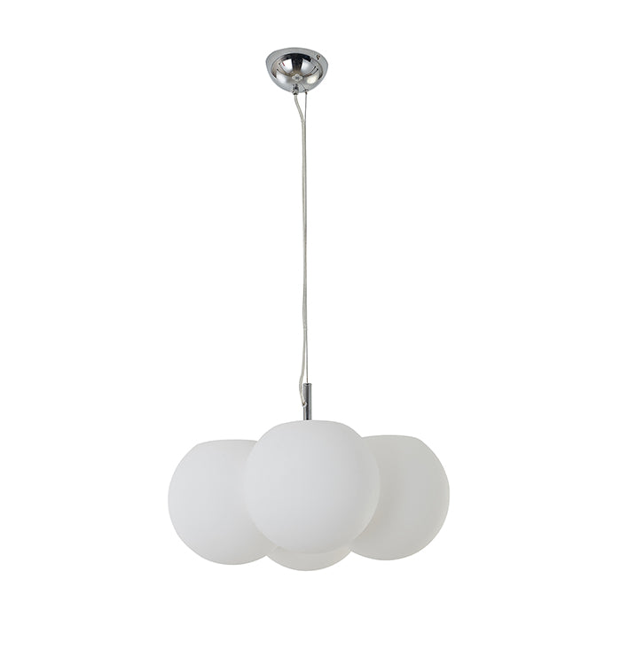 White Pc Frame Cloud LED Ceiling Fixture with Chrome Hardware by Bethel - view 2