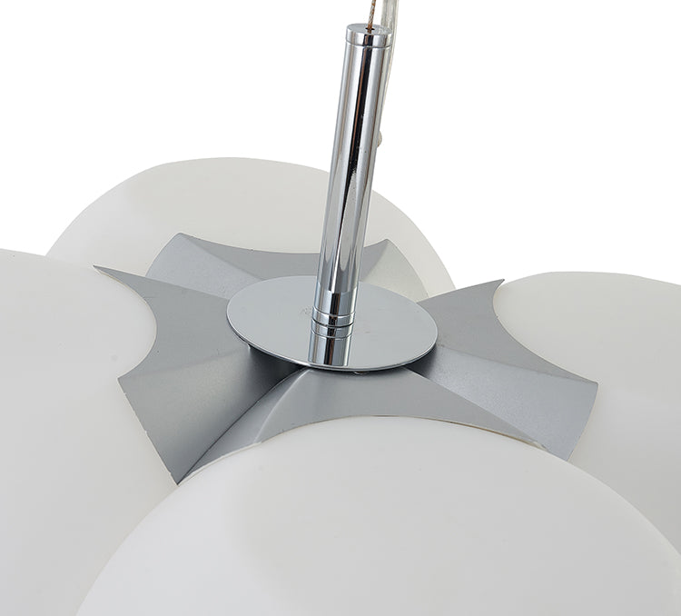 White Pc Frame Cloud LED Ceiling Fixture with Chrome Hardware by Bethel - view 3