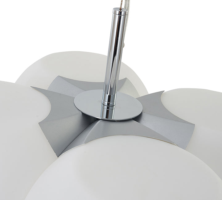 White Pc Frame Cloud LED Ceiling Fixture with Chrome Hardware by Bethel - view 3