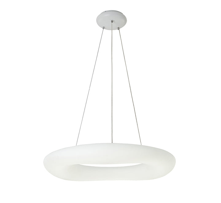 White Pc Frame Donut Cloud LED Ceiling Fixture with White Steel Hardware by Bethel
