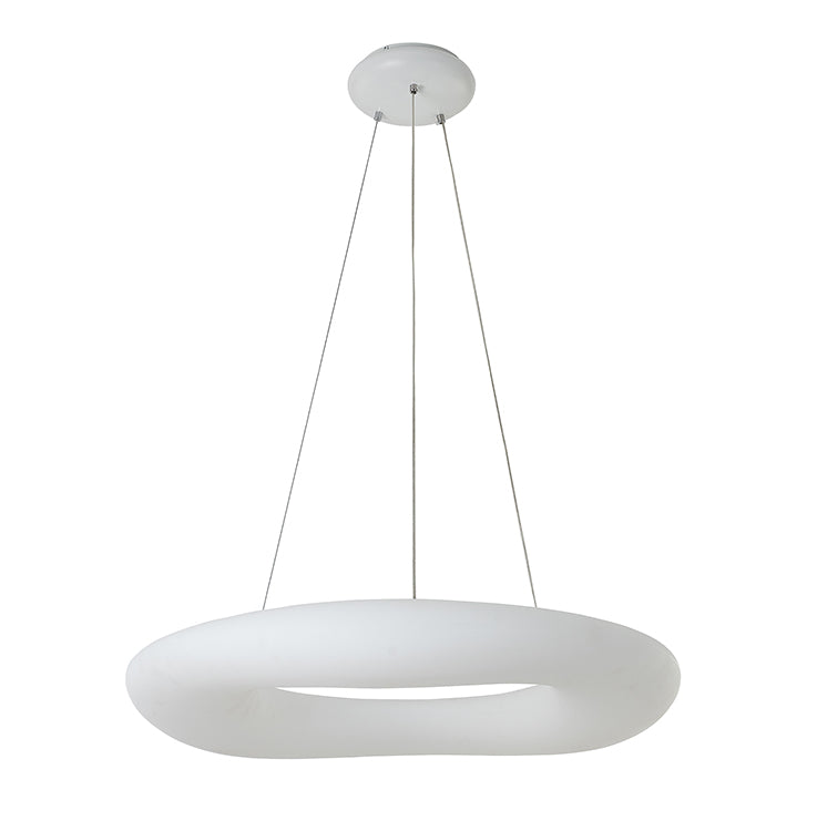 White Pc Frame Donut Cloud LED Ceiling Fixture with White Steel Hardware by Bethel - view 3
