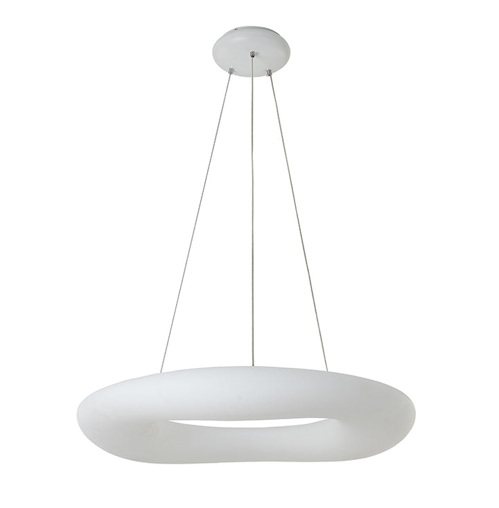 White Pc Frame Donut Cloud LED Ceiling Fixture with White Steel Hardware by Bethel - view 3