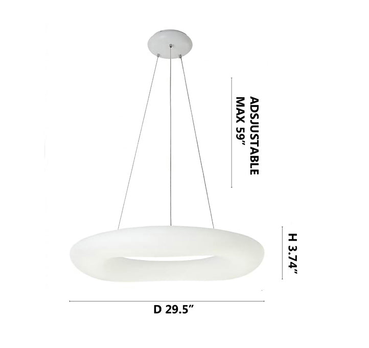 White Pc Frame Donut Cloud LED Ceiling Fixture with White Steel Hardware by Bethel - view 6