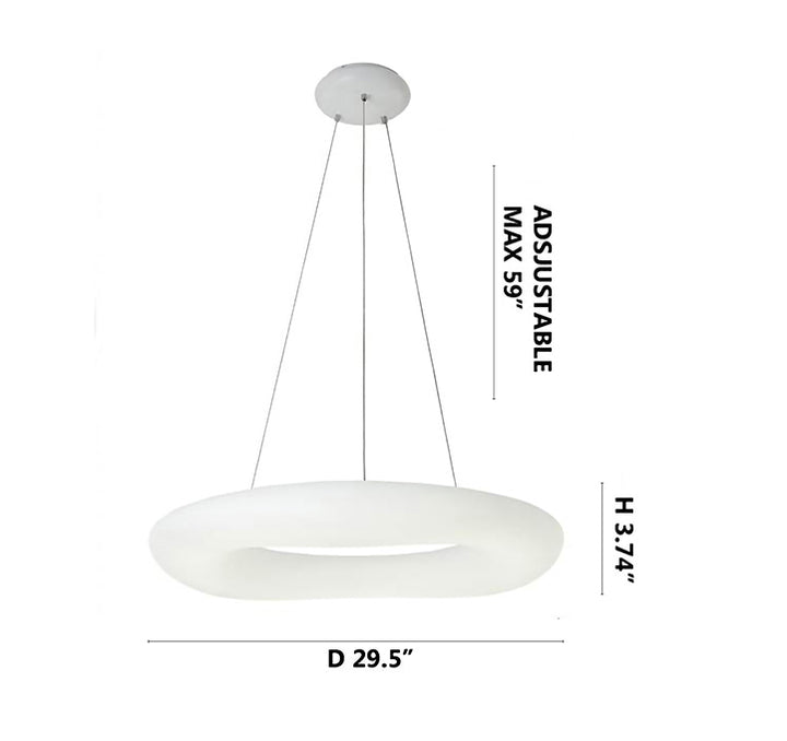 White Pc Frame Donut Cloud LED Ceiling Fixture with White Steel Hardware by Bethel - view 6
