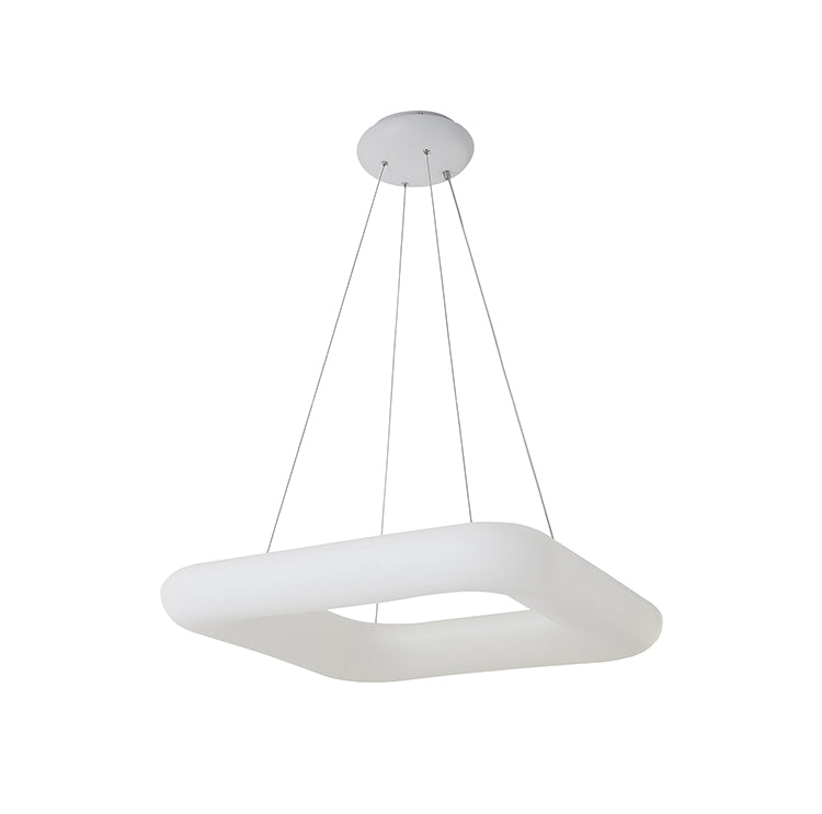White Pc Square Frame LED Ceiling Fixture with White Steel Hardware by Bethel - view 4