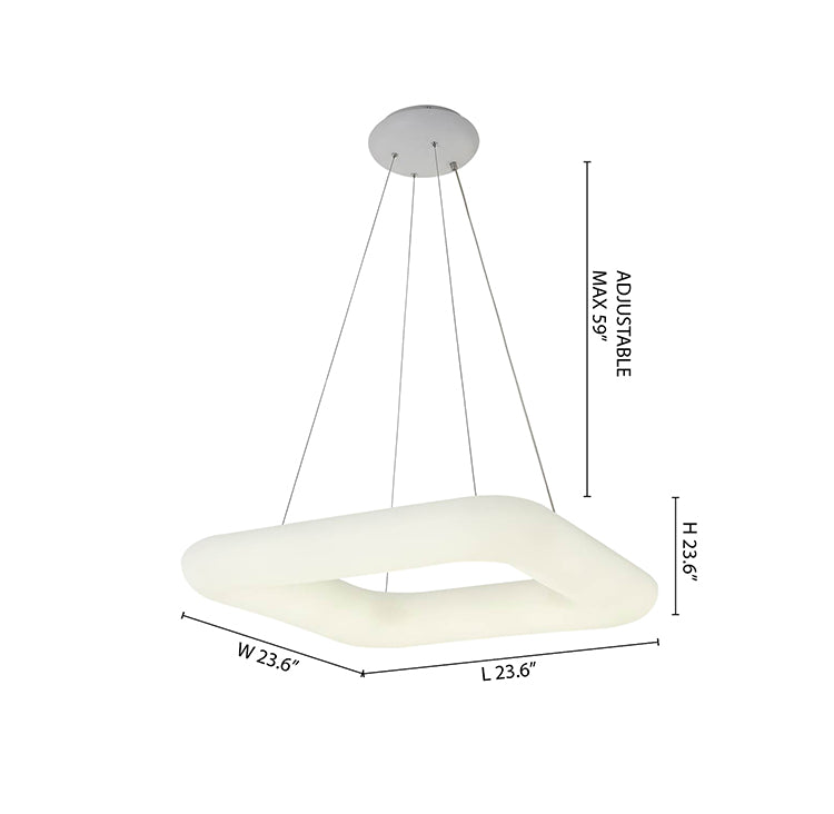 White Pc Square Frame LED Ceiling Fixture with White Steel Hardware by Bethel - view 6
