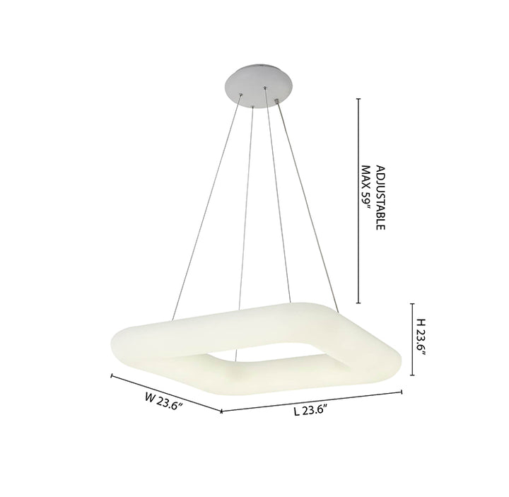White Pc Square Frame LED Ceiling Fixture with White Steel Hardware by Bethel - view 6