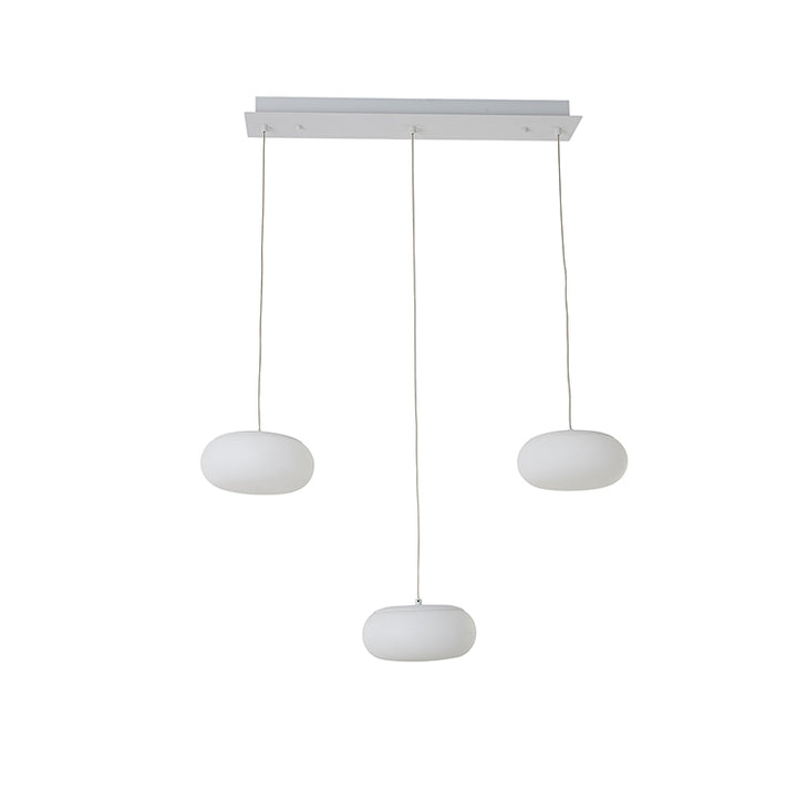 Rectangular Frame with Three Hanging Pc Frame Pendants &amp; White Steel Hardware