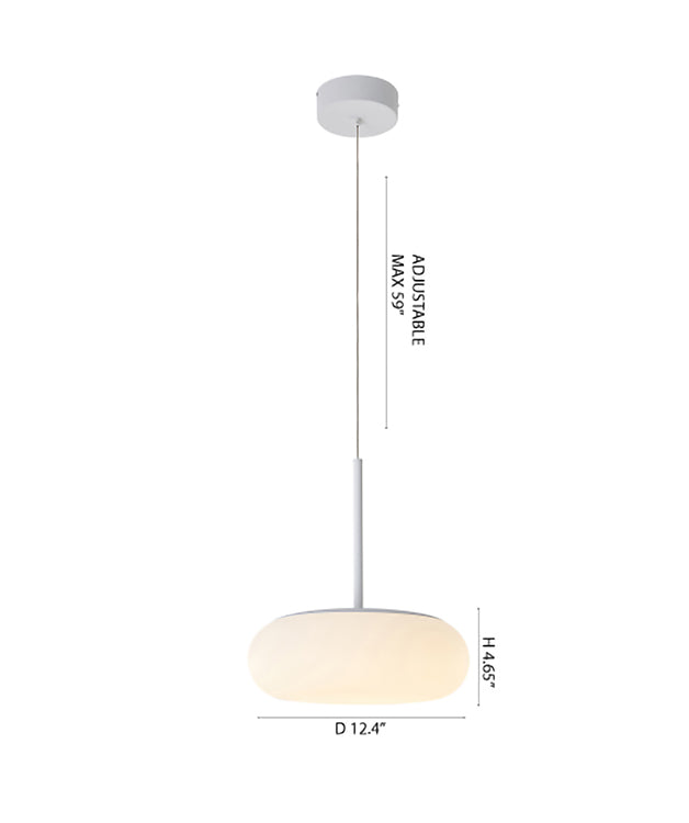 White Pc Frame LED Single Pendant Light with White Steel Hardware by Bethel - view 4