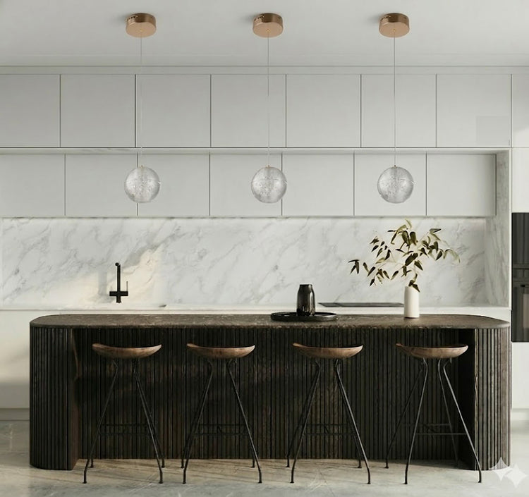 Clear Bubble Crystal Pendant Light with Hardware by Bethel - view 11