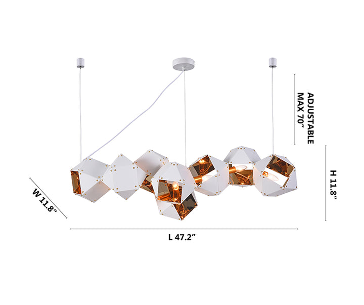 Block Framed Chandelier with Reflective Interior by Bethel - view 16