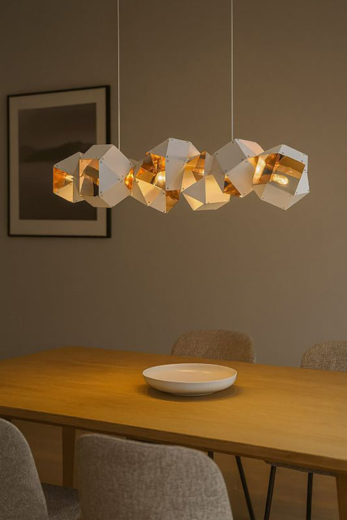 Block Framed Chandelier with Reflective Interior by Bethel - view 17