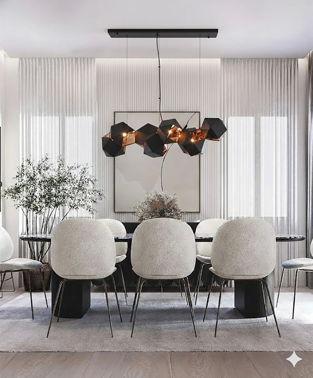 Block Framed Chandelier with Reflective Interior by Bethel - view 6