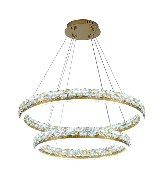 Crystal Pendant (GL366) in Brass by Bethel