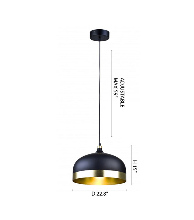 Aluminium Trim Shade Single Pendant Light by Bethel - view 15