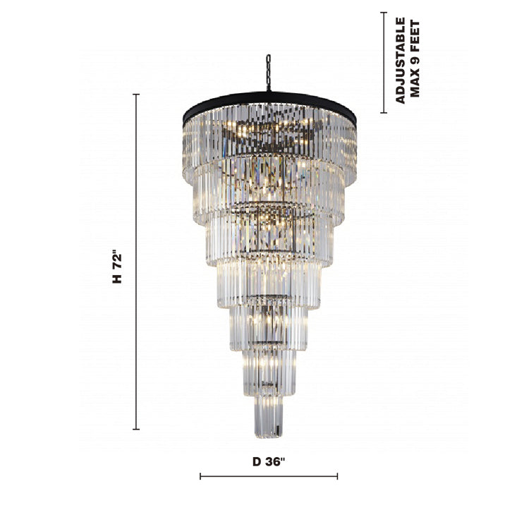 Seven Tier Frame Chandelier with Clear Hanging Crystals (RD14) by Bethel - view 11