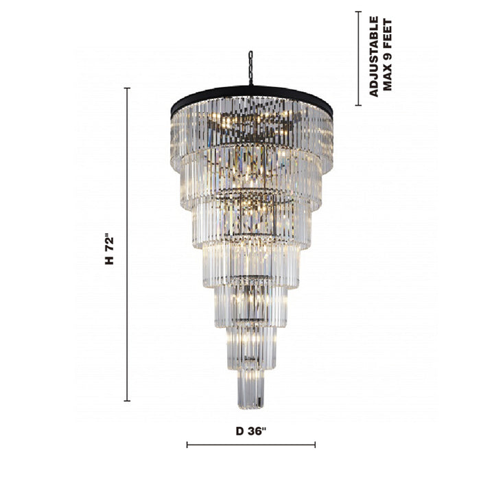 Seven Tier Frame Chandelier with Clear Hanging Crystals (RD14) by Bethel - view 11