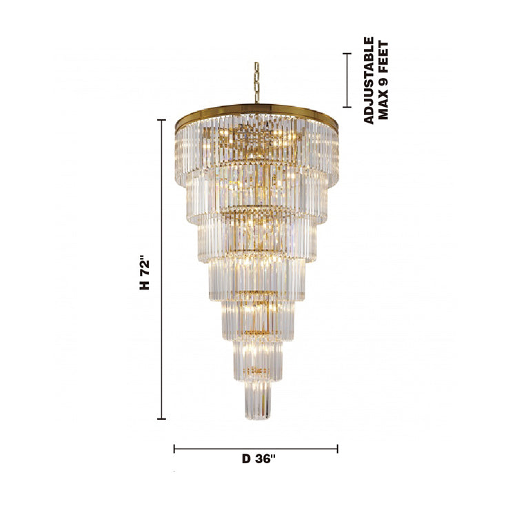 Seven Tier Frame Chandelier with Clear Hanging Crystals (RD14) by Bethel - view 17