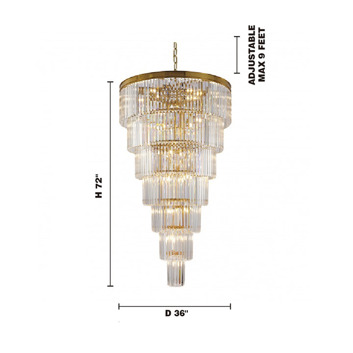 Seven Tier Frame Chandelier with Clear Hanging Crystals (RD14) by Bethel - view 17