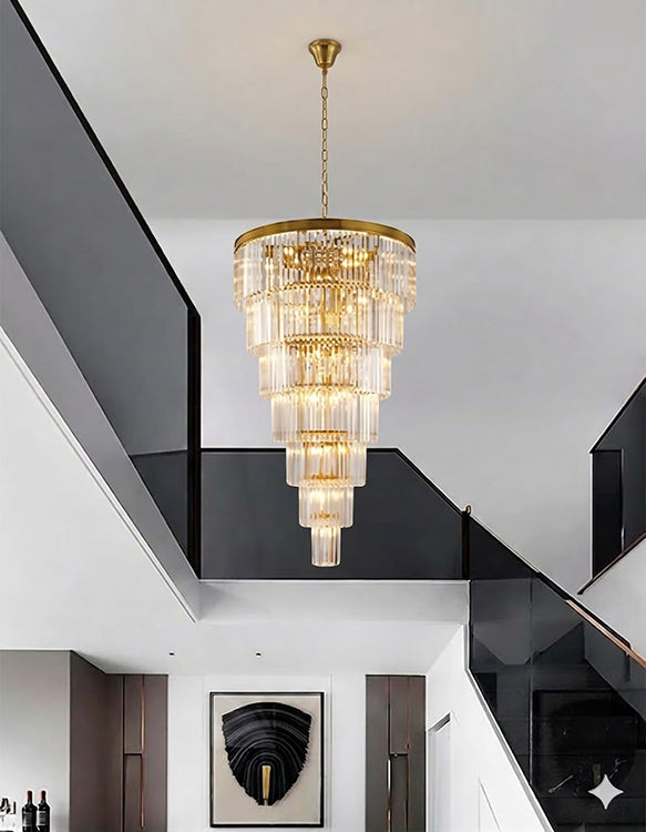 Seven Tier Frame Chandelier with Clear Hanging Crystals (RD14) by Bethel - view 19