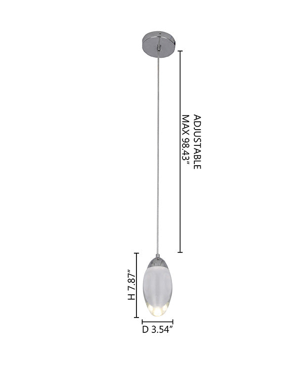 LED Single Pendant Light with Clear Crystal Shade by Bethel - view 10