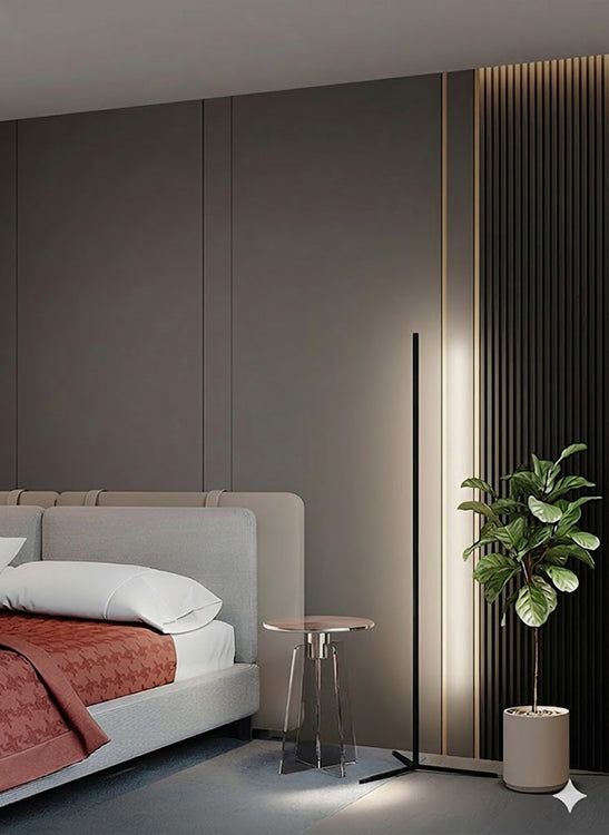 Matte Black LED Stick Floor Lamp with Color Changing Options by Bethel - view 12