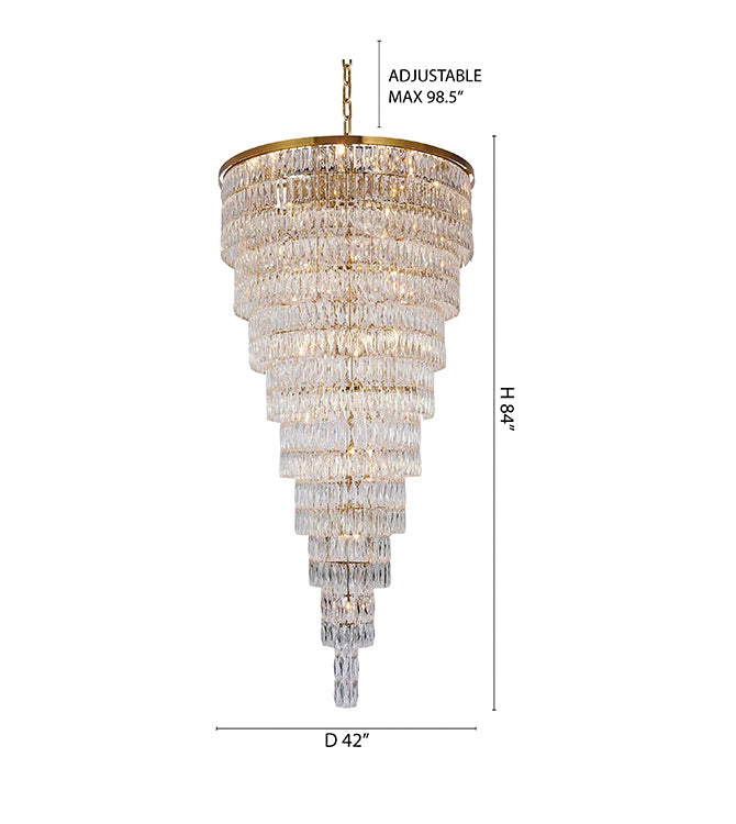 Nine Tier Chandelier with Clear Hanging Crystals (OC52) by Bethel - view 19