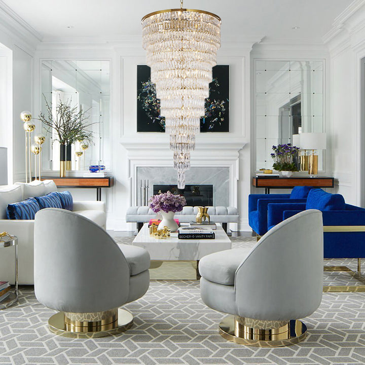 Nine Tier Chandelier with Clear Hanging Crystals (OC52) by Bethel - view 20