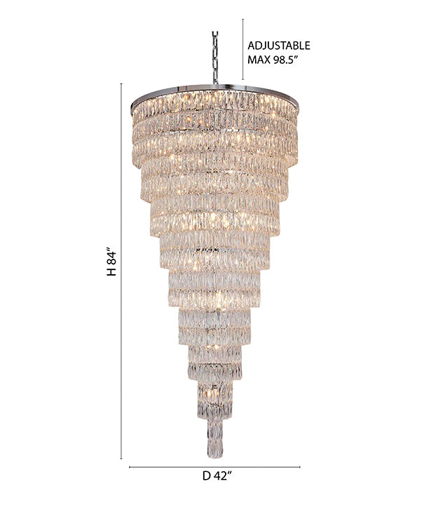 Nine Tier Chandelier with Clear Hanging Crystals (OC52) by Bethel - view 11