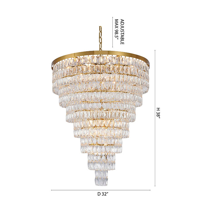 Seven Tier Chandelier with Clear Hanging Crystals (OC51) by Bethel - view 17