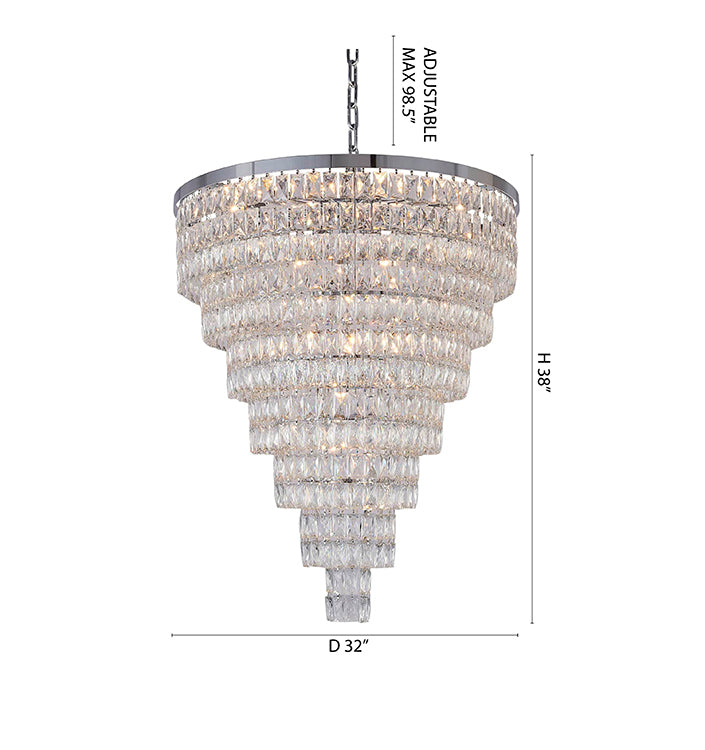 Seven Tier Chandelier with Clear Hanging Crystals (OC51) by Bethel - view 10