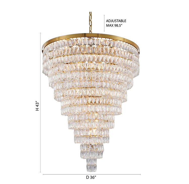 Eight Tier Chandelier with Clear Hanging Crystals (OC50) by Bethel - view 19