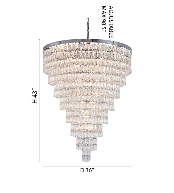 Eight Tier Chandelier with Clear Hanging Crystals (OC50) by Bethel - view 9