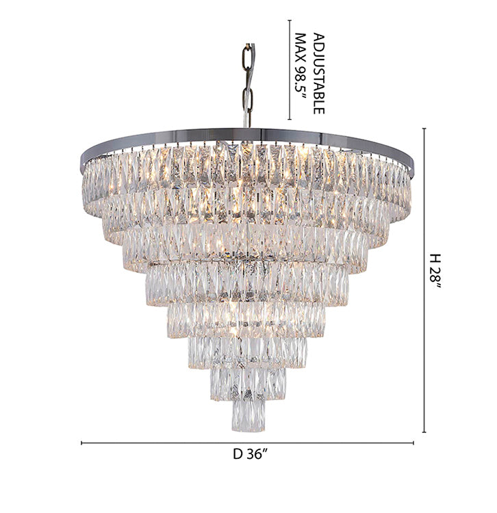 Eight Tier Chandelier with Clear Hanging Crystals by Bethel - view 9