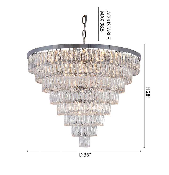 Eight Tier Chandelier with Clear Hanging Crystals by Bethel - view 9