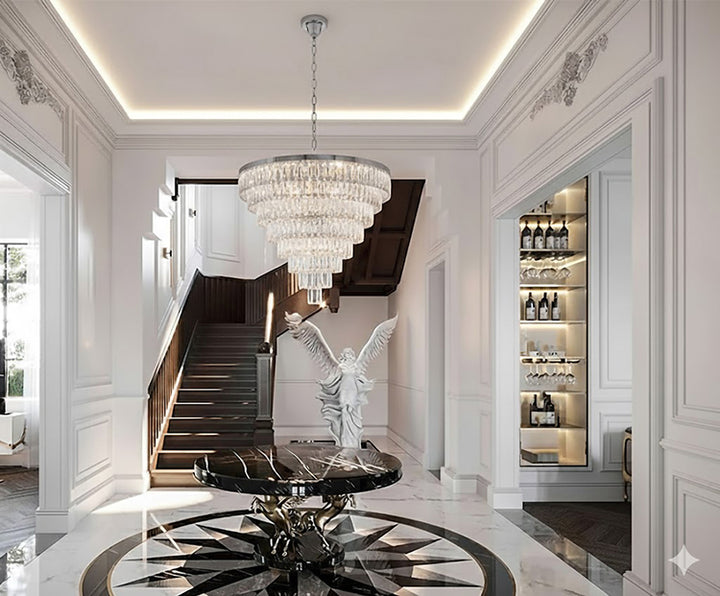 Eight Tier Chandelier with Clear Hanging Crystals by Bethel - view 10