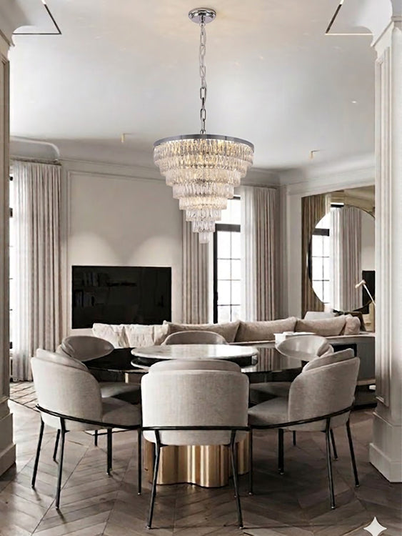 Eight Tier Chandelier with Clear Hanging Crystals by Bethel - view 11